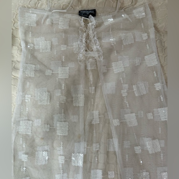 Pam Chorley sheer ivory  sequin maxi dress cover angelcore fairycore One Size - Picture 6 of 8